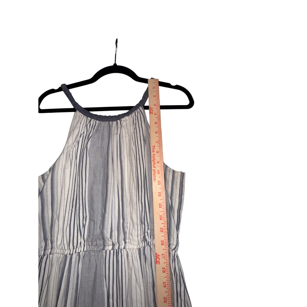 Coastal Old Money Striped Maxi Dress L Summer Quiet Luxury Nautical Resort - Picture 7 of 15